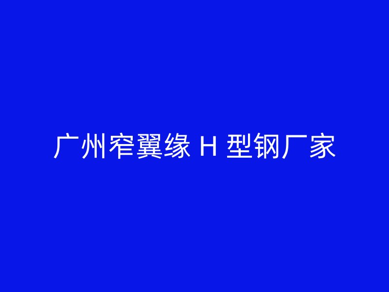 廣州窄翼緣 H 型鋼廠家