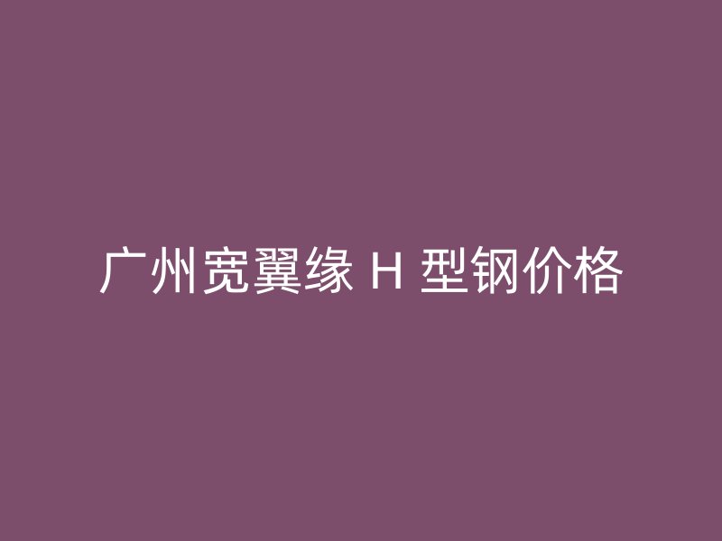 廣州寬翼緣 H 型鋼價(jià)格