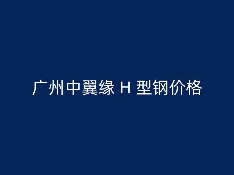 廣州中翼緣 H 型鋼價格