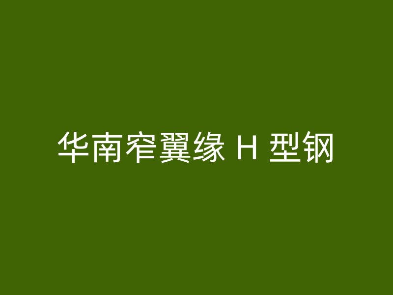 華南窄翼緣 H 型鋼