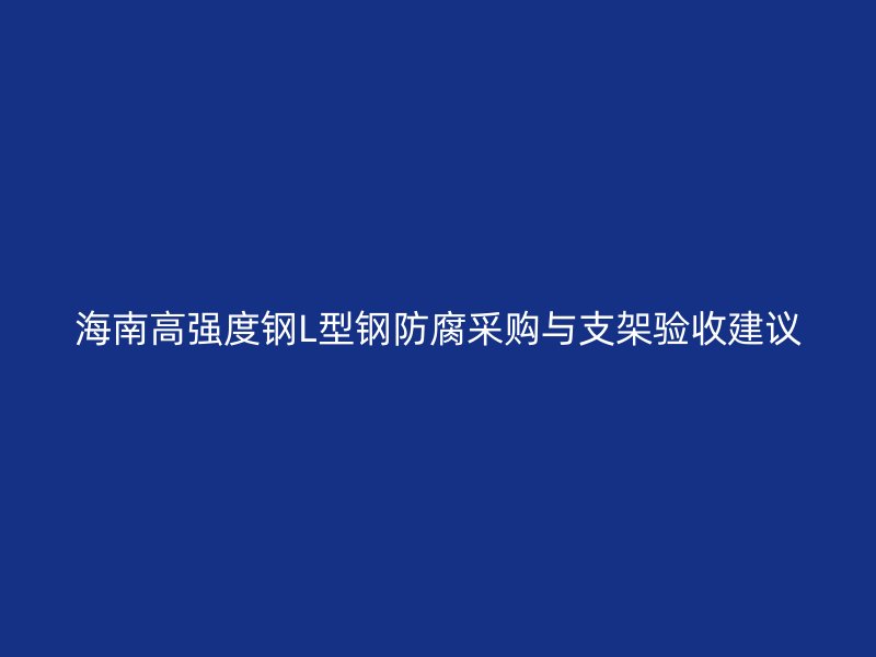 海南高強(qiáng)度鋼L型鋼防腐采購(gòu)與支架驗(yàn)收建議