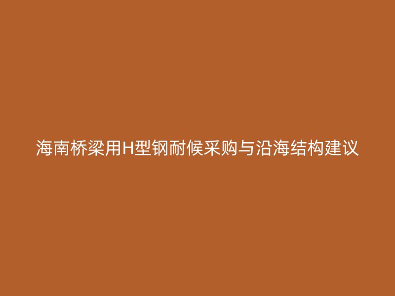 海南橋梁用H型鋼耐候采購與沿海結(jié)構(gòu)建議