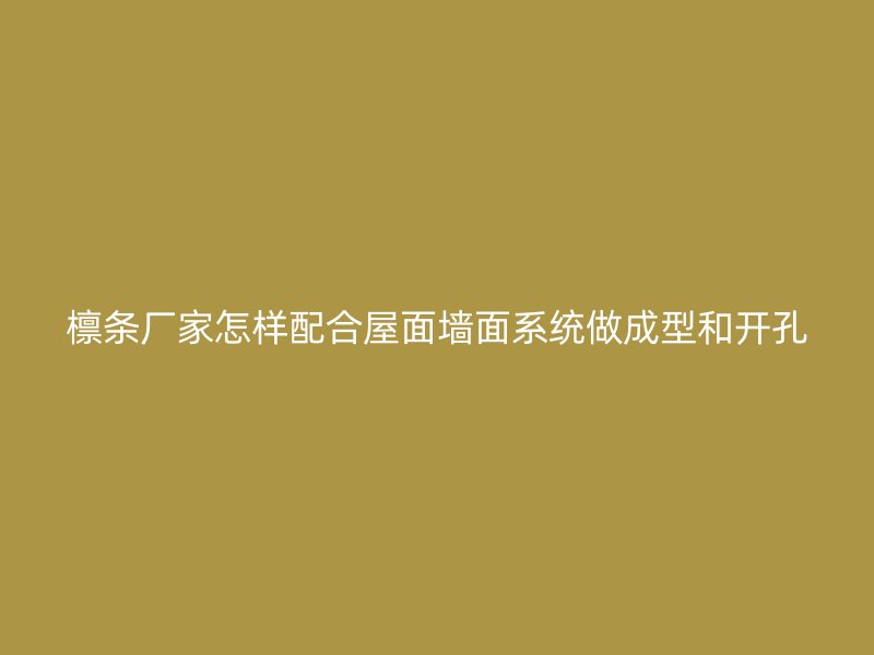 檁條廠家怎樣配合屋面墻面系統(tǒng)做成型和開孔
