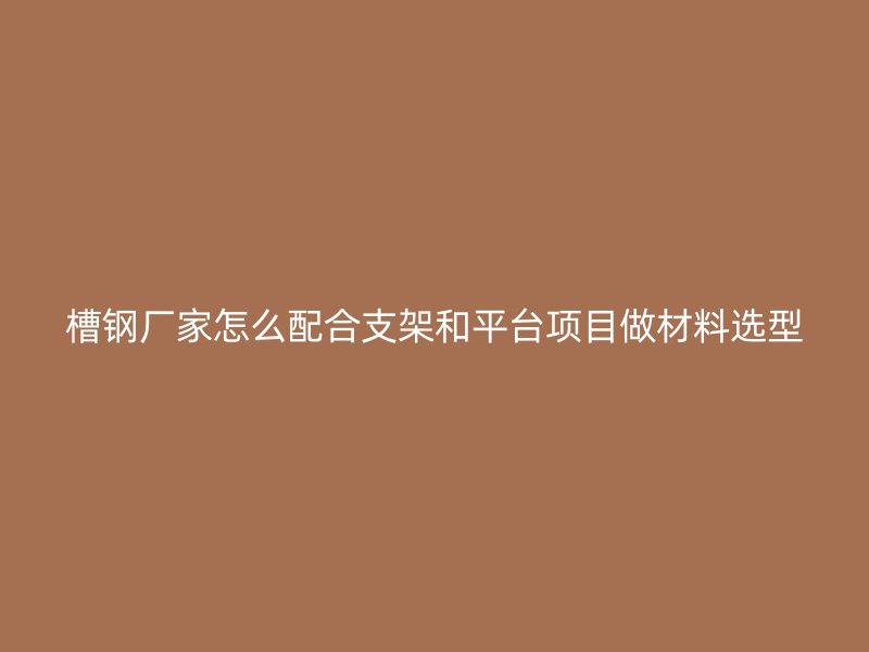 槽鋼廠家怎么配合支架和平臺(tái)項(xiàng)目做材料選型