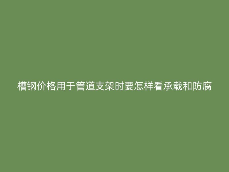 槽鋼價(jià)格用于管道支架時(shí)要怎樣看承載和防腐