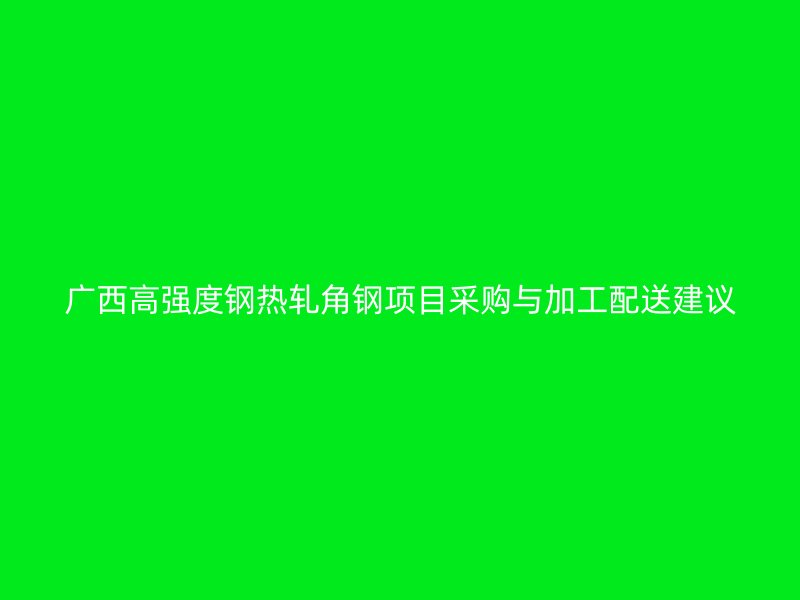 廣西高強(qiáng)度鋼熱軋角鋼項(xiàng)目采購與加工配送建議