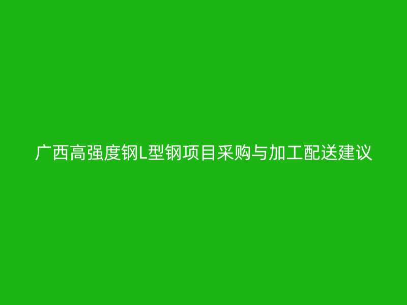 廣西高強(qiáng)度鋼L型鋼項(xiàng)目采購(gòu)與加工配送建議