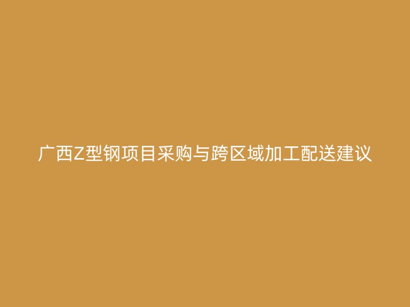 廣西Z型鋼項(xiàng)目采購(gòu)與跨區(qū)域加工配送建議