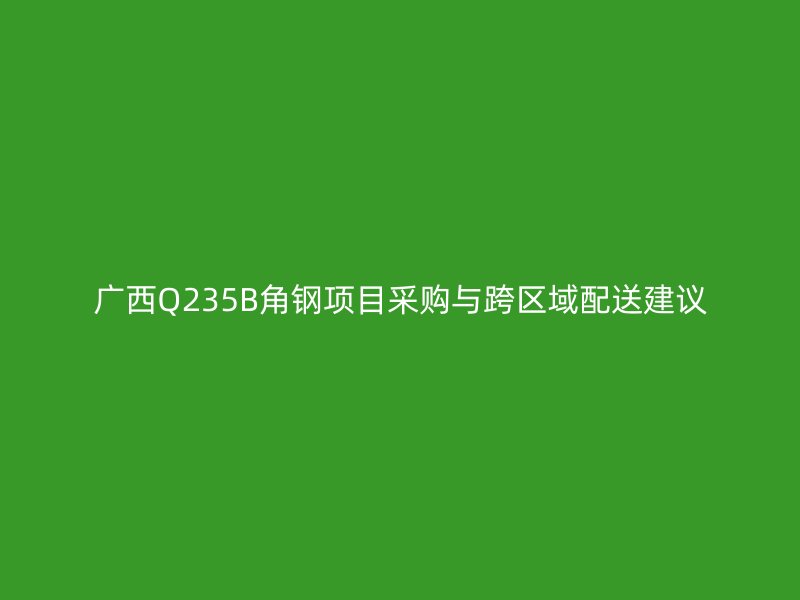 廣西Q235B角鋼項(xiàng)目采購(gòu)與跨區(qū)域配送建議