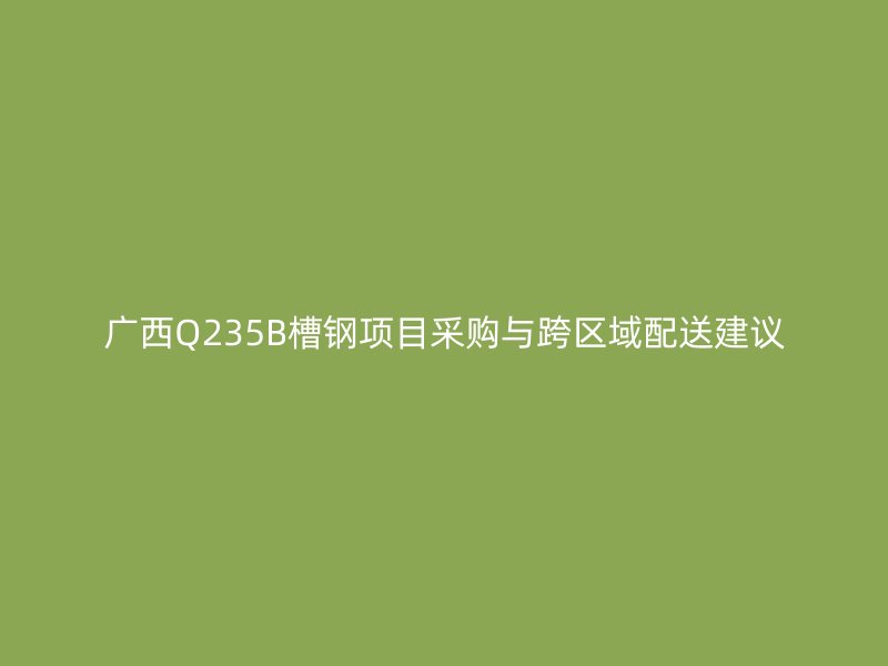 廣西Q235B槽鋼項(xiàng)目采購(gòu)與跨區(qū)域配送建議