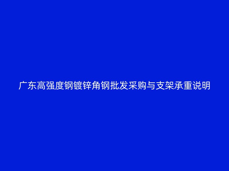 廣東高強(qiáng)度鋼鍍鋅角鋼批發(fā)采購與支架承重說明
