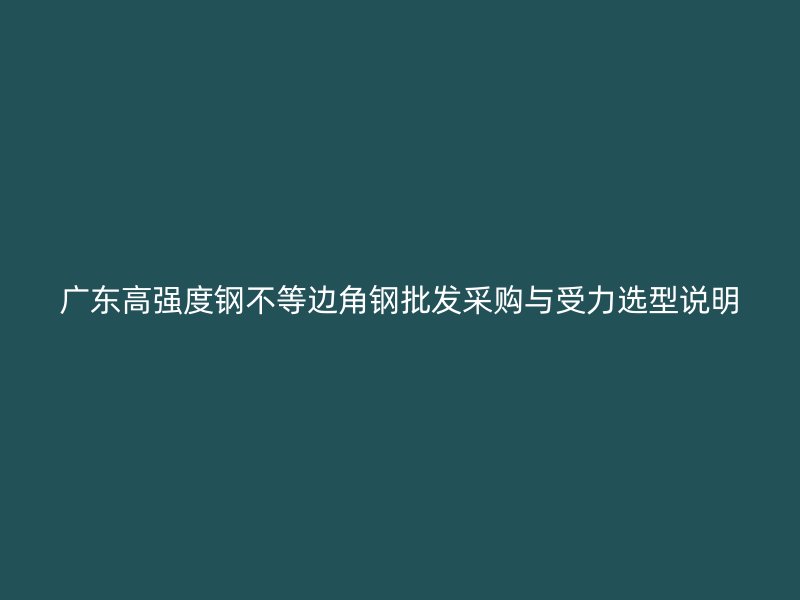 廣東高強(qiáng)度鋼不等邊角鋼批發(fā)采購(gòu)與受力選型說(shuō)明