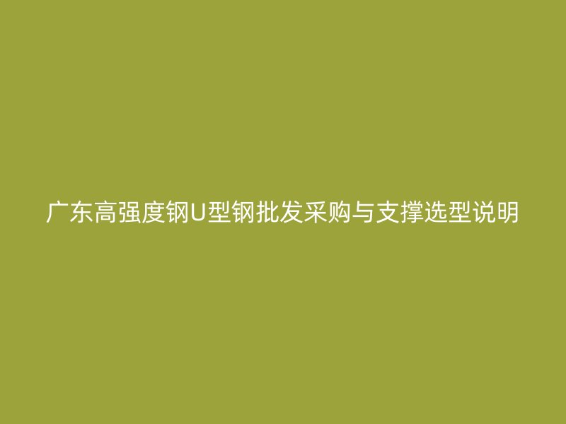 廣東高強度鋼U型鋼批發(fā)采購與支撐選型說明