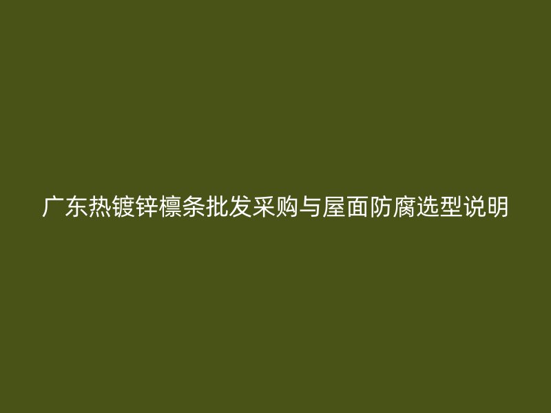 廣東熱鍍鋅檁條批發(fā)采購與屋面防腐選型說明