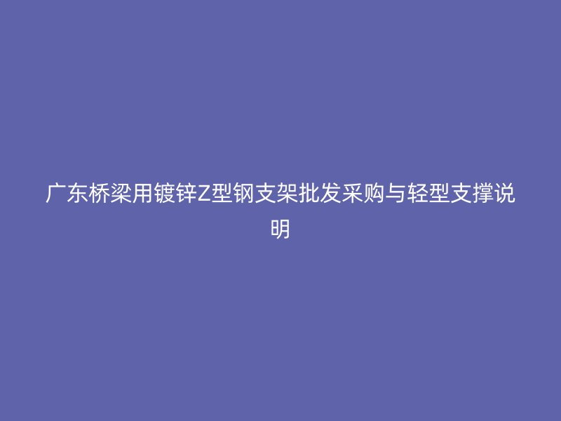 廣東橋梁用鍍鋅Z型鋼支架批發(fā)采購(gòu)與輕型支撐說(shuō)明