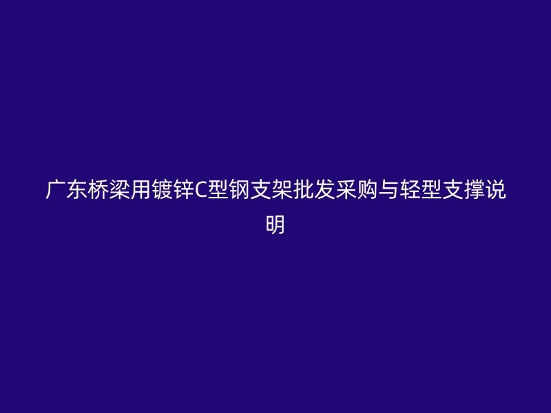 廣東橋梁用鍍鋅C型鋼支架批發(fā)采購與輕型支撐說明