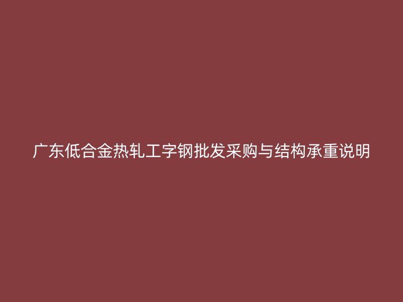 廣東低合金熱軋工字鋼批發(fā)采購與結(jié)構(gòu)承重說明