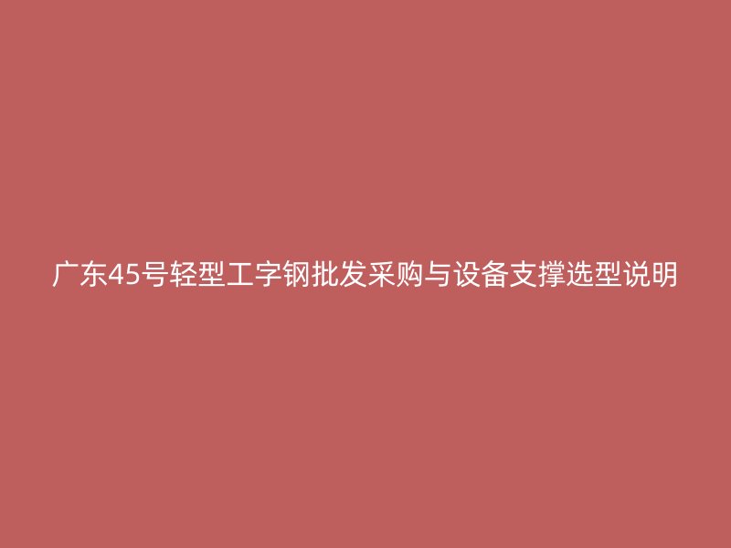 廣東45號(hào)輕型工字鋼批發(fā)采購(gòu)與設(shè)備支撐選型說(shuō)明