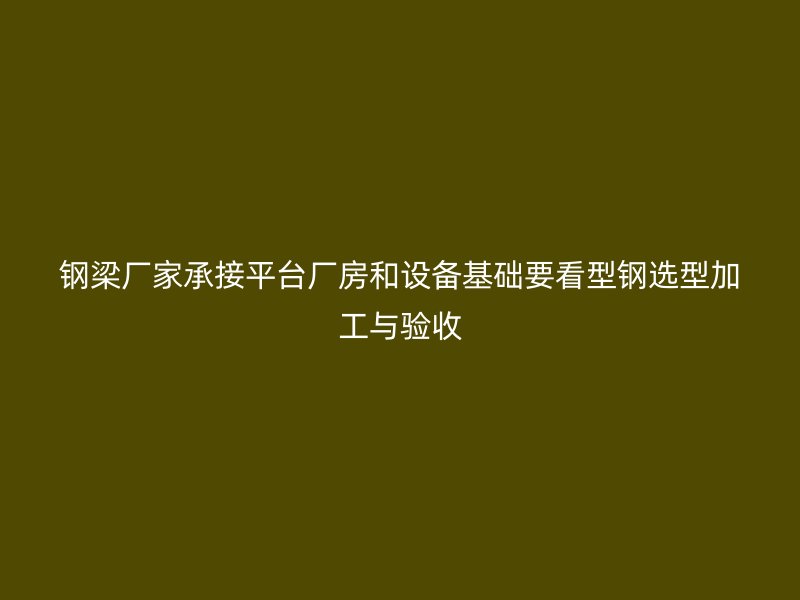 鋼梁廠家承接平臺(tái)廠房和設(shè)備基礎(chǔ)要看型鋼選型加工與驗(yàn)收