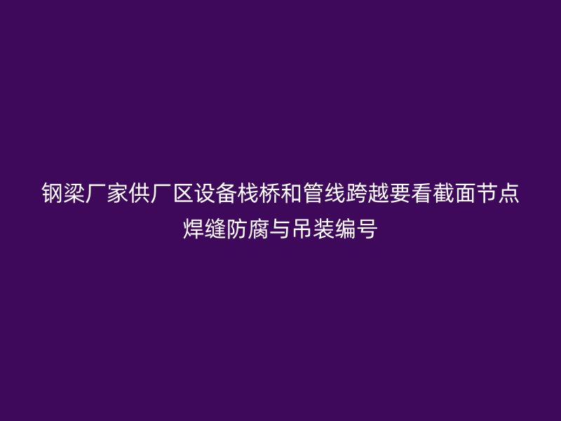 鋼梁廠家供廠區(qū)設(shè)備棧橋和管線跨越要看截面節(jié)點(diǎn)焊縫防腐與吊裝編號(hào)