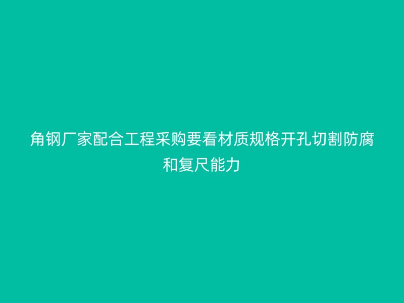 角鋼廠家配合工程采購要看材質(zhì)規(guī)格開孔切割防腐和復尺能力