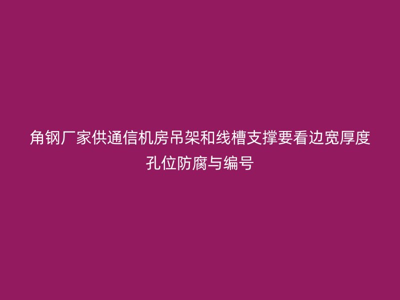 角鋼廠家供通信機房吊架和線槽支撐要看邊寬厚度孔位防腐與編號