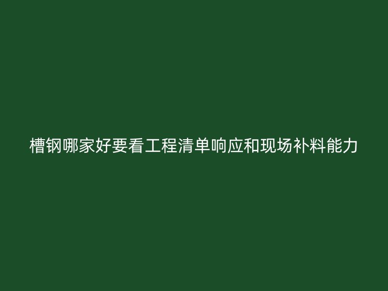 槽鋼哪家好要看工程清單響應(yīng)和現(xiàn)場(chǎng)補(bǔ)料能力