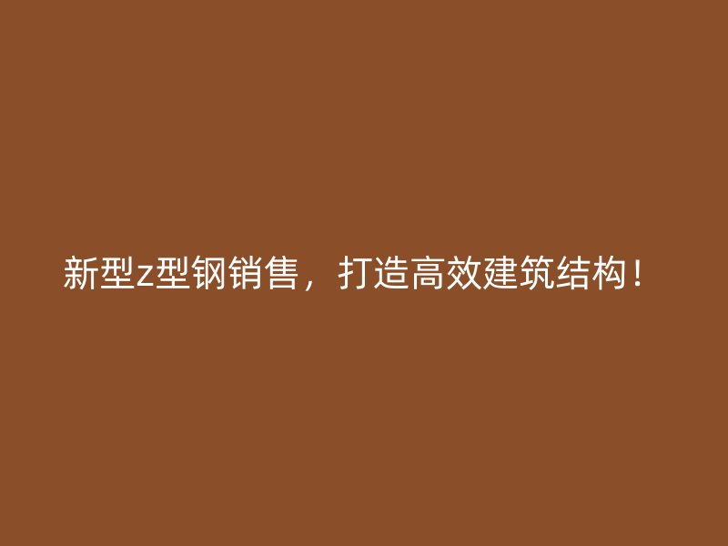 新型z型鋼銷售，打造高效建筑結(jié)構(gòu)！