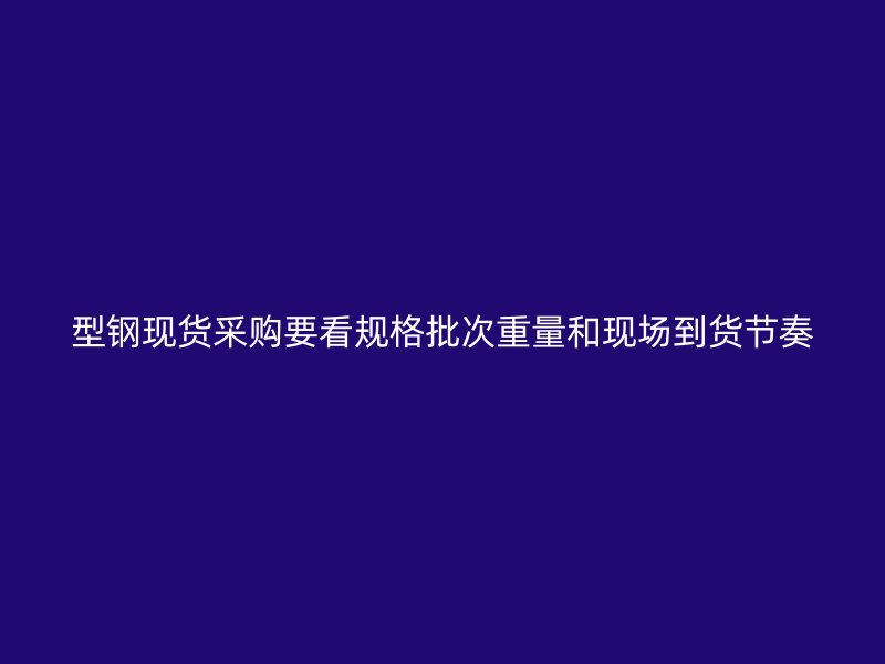 型鋼現(xiàn)貨采購要看規(guī)格批次重量和現(xiàn)場到貨節(jié)奏