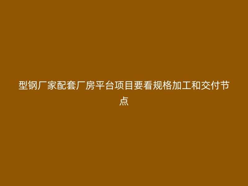 型鋼廠家配套廠房平臺(tái)項(xiàng)目要看規(guī)格加工和交付節(jié)點(diǎn)