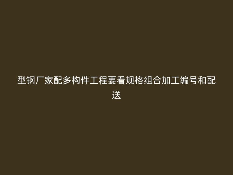 型鋼廠家配多構(gòu)件工程要看規(guī)格組合加工編號和配送