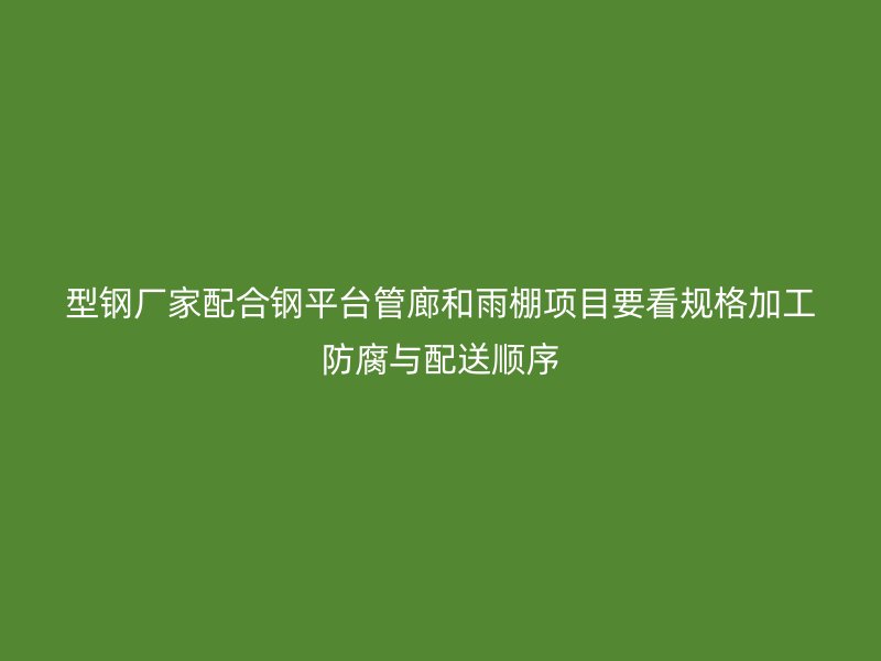型鋼廠家配合鋼平臺(tái)管廊和雨棚項(xiàng)目要看規(guī)格加工防腐與配送順序