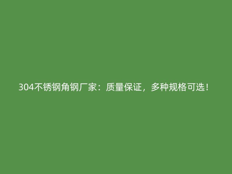 304不銹鋼角鋼廠家：質(zhì)量保證，多種規(guī)格可選！