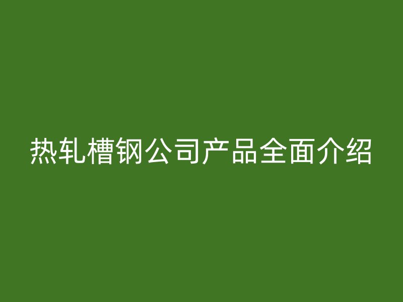 熱軋槽鋼公司產(chǎn)品全面介紹