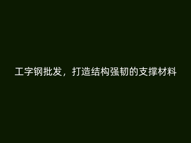 工字鋼批發(fā)，打造結(jié)構(gòu)強韌的支撐材料