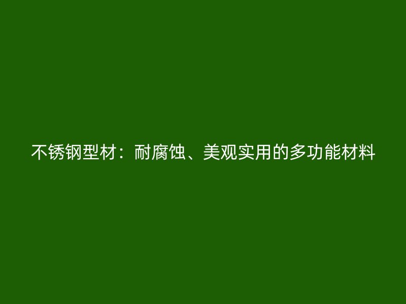 不銹鋼型材：耐腐蝕、美觀實(shí)用的多功能材料
