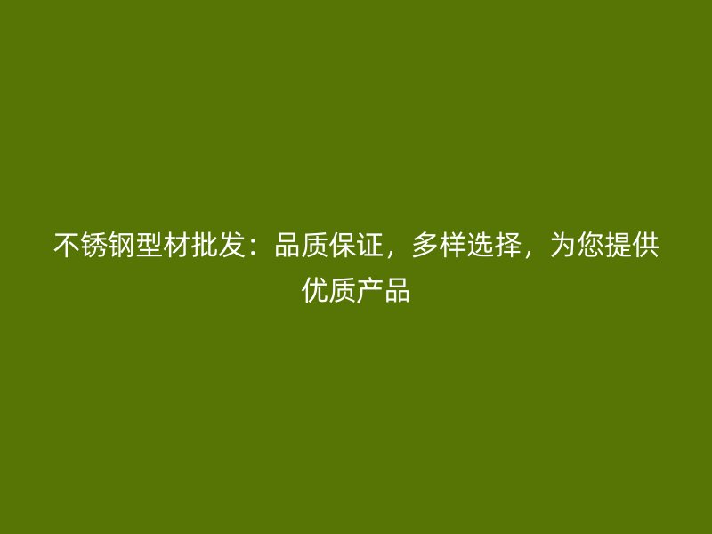 不銹鋼型材批發(fā)：品質(zhì)保證，多樣選擇，為您提供優(yōu)質(zhì)產(chǎn)品