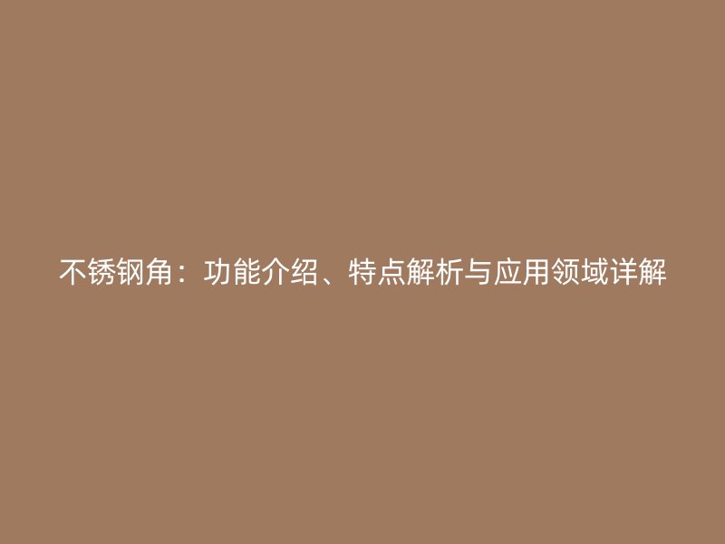 不銹鋼角：功能介紹、特點解析與應(yīng)用領(lǐng)域詳解