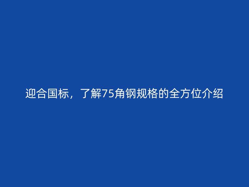 迎合國(guó)標(biāo)，了解75角鋼規(guī)格的全方位介紹