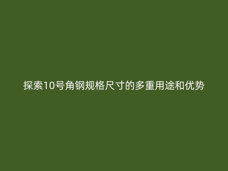 探索10號角鋼規(guī)格尺寸的多重用途和優(yōu)勢