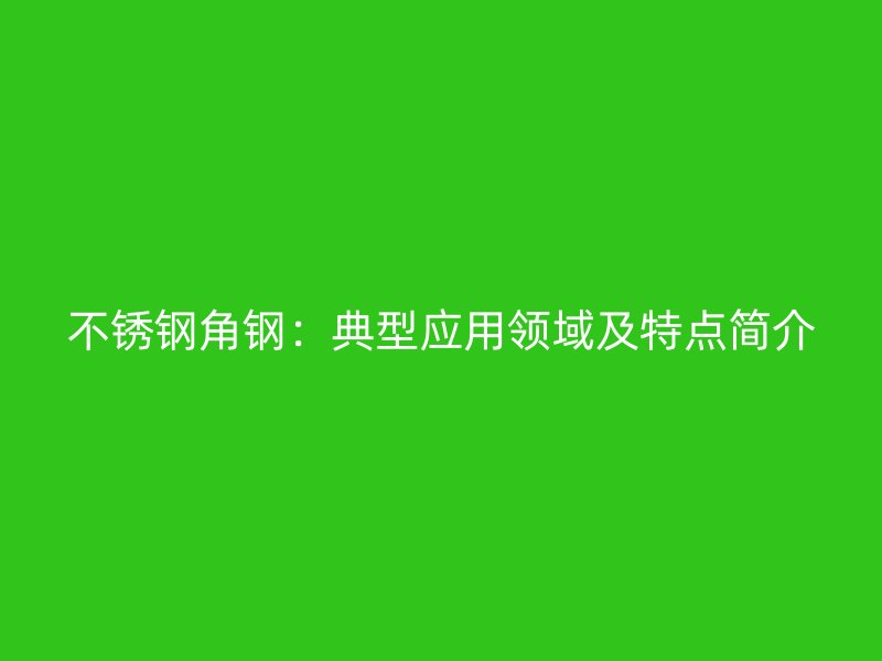 不銹鋼角鋼：典型應(yīng)用領(lǐng)域及特點(diǎn)簡(jiǎn)介