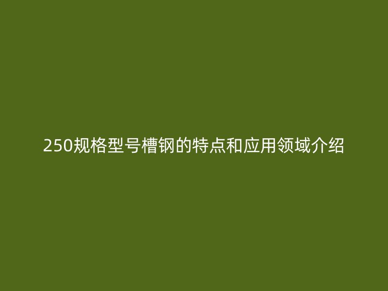 250規(guī)格型號槽鋼的特點和應用領域介紹