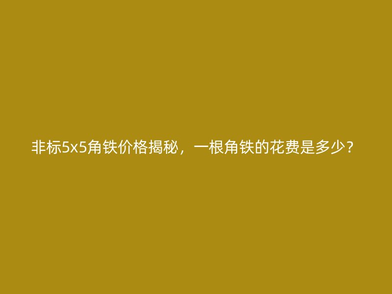 非標(biāo)5x5角鐵價(jià)格揭秘，一根角鐵的花費(fèi)是多少？