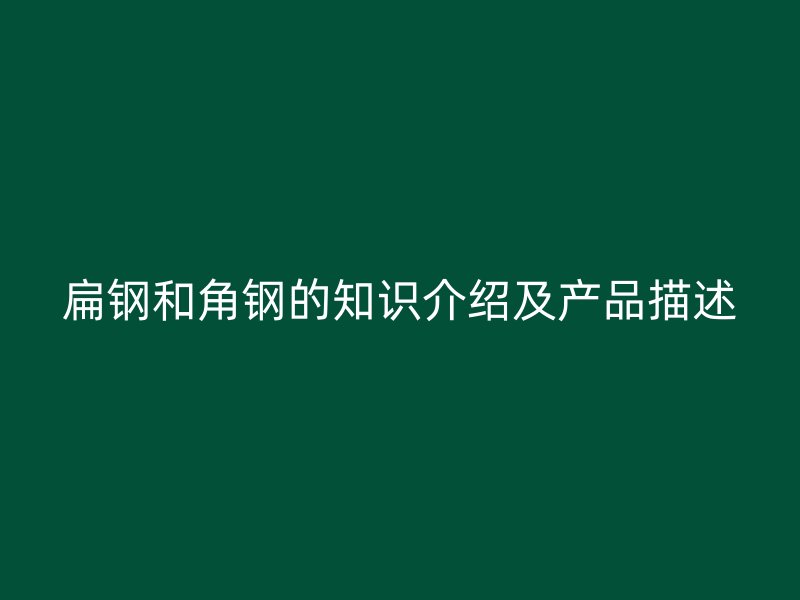 扁鋼和角鋼的知識(shí)介紹及產(chǎn)品描述