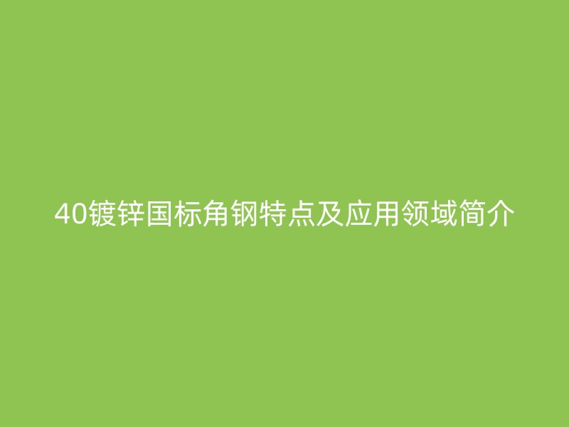 40鍍鋅國標角鋼特點及應用領域簡介
