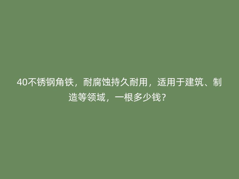 40不銹鋼角鐵，耐腐蝕持久耐用，適用于建筑、制造等領(lǐng)域，一根多少錢？