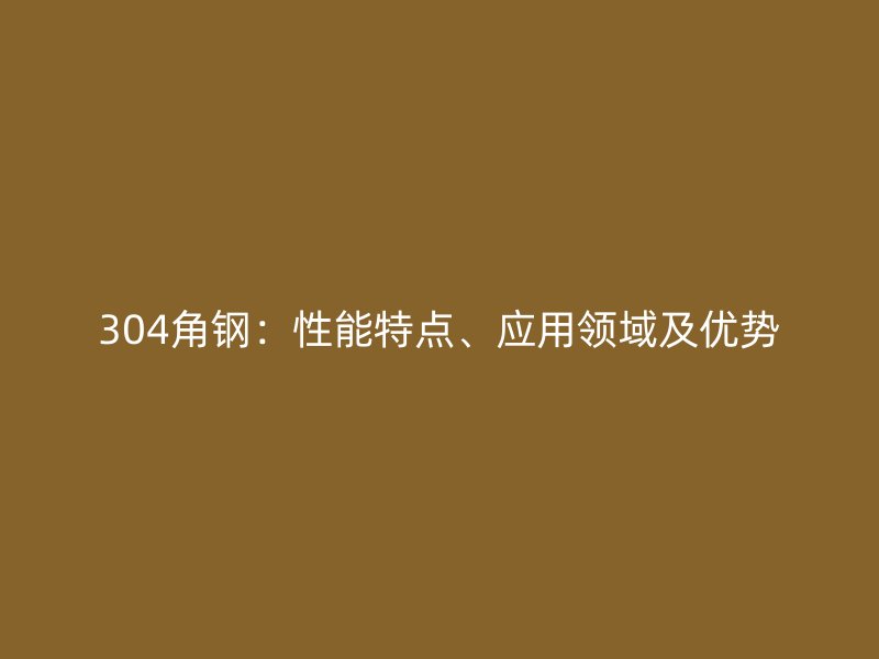 304角鋼：性能特點(diǎn)、應(yīng)用領(lǐng)域及優(yōu)勢(shì)