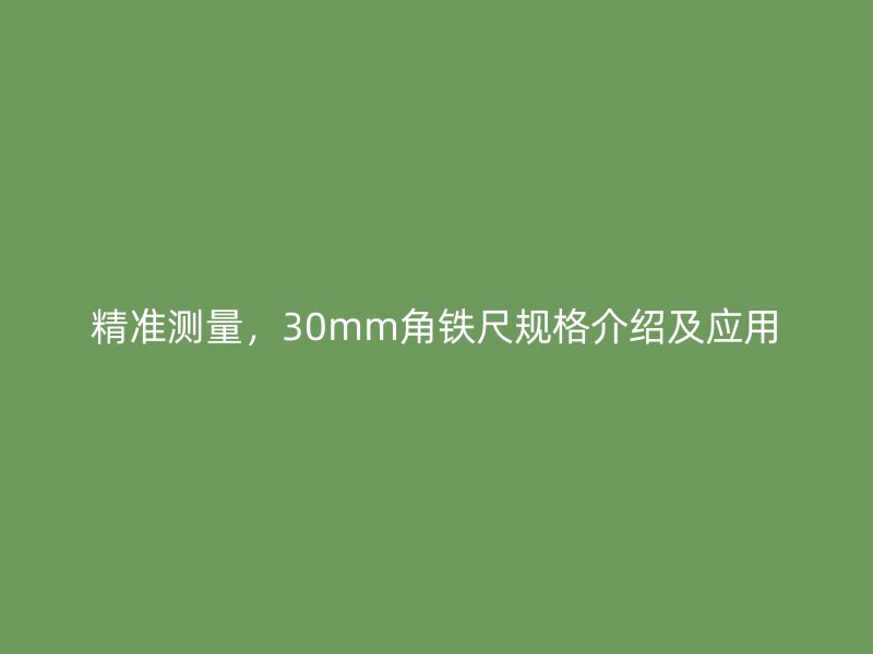 精準(zhǔn)測(cè)量，30mm角鐵尺規(guī)格介紹及應(yīng)用