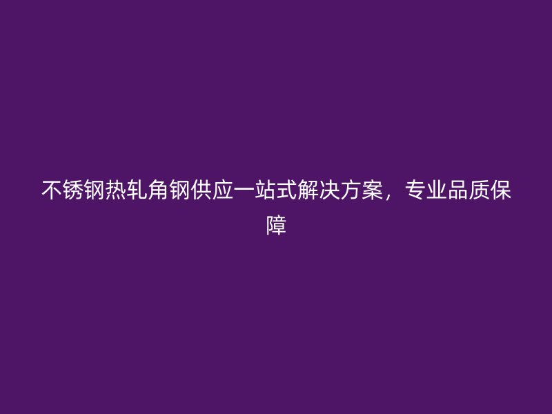 不銹鋼熱軋角鋼供應(yīng)一站式解決方案，專(zhuān)業(yè)品質(zhì)保障