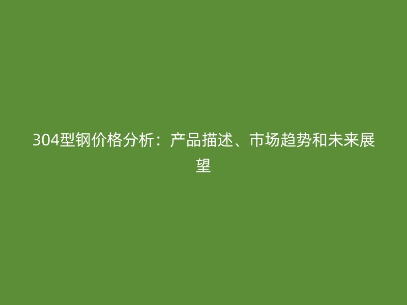 304型鋼價格分析：產品描述、市場趨勢和未來展望